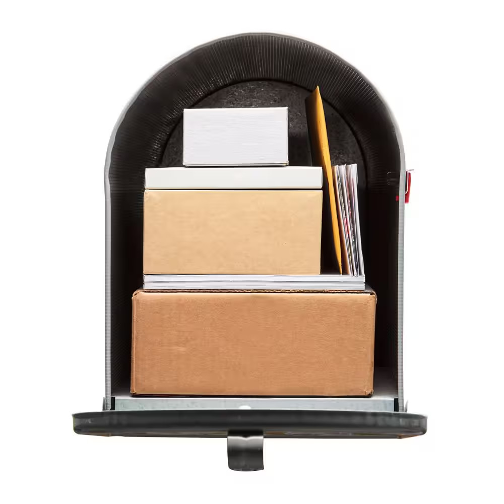Stanley Gray, Extra Large, Steel, Post Mount Mailbox