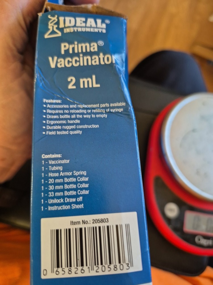Prima Adjustable Vaccinator Syringe 6ml with 3 Drawoffs
