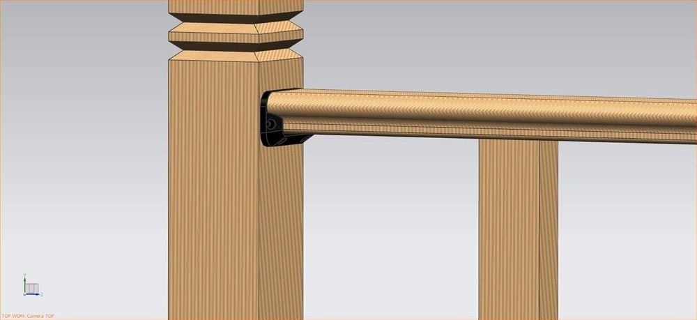 Lightweight Black Railing Brackets - Easy Install for 2x4 Pressure-Treated Decks