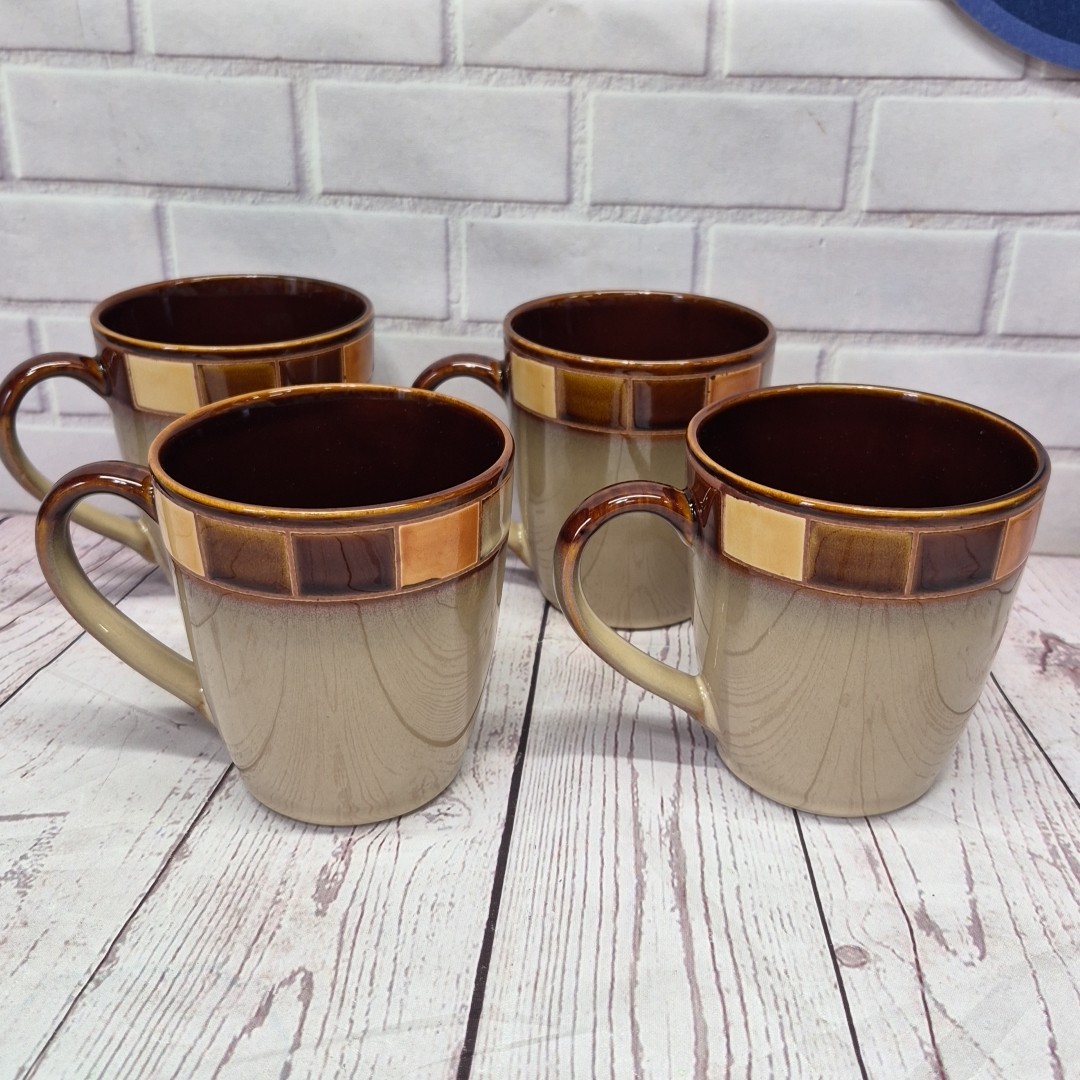 Set of 4 Gisbson Elite Designs Casa Estebana Ceramic Coffee Mugs 16oz