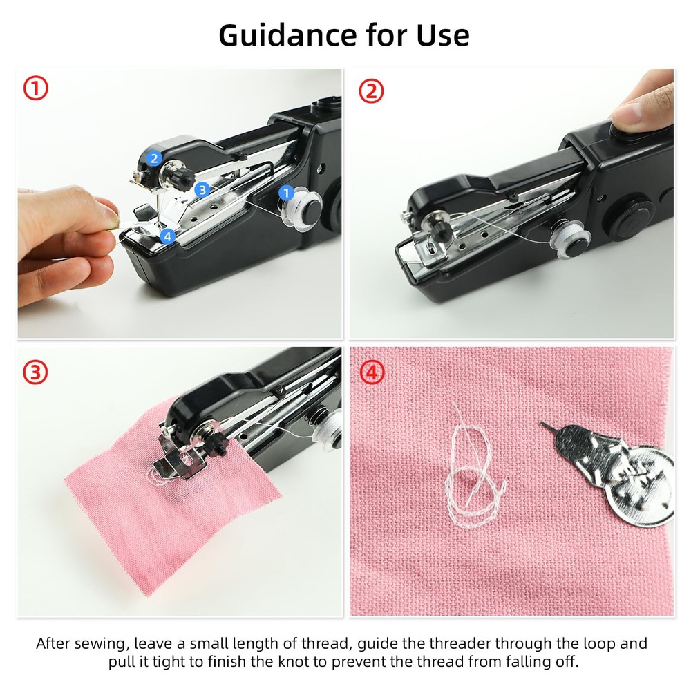 Mini Handheld Sewing Machine for Beginners, Adults Quick Stitching, Electric ...