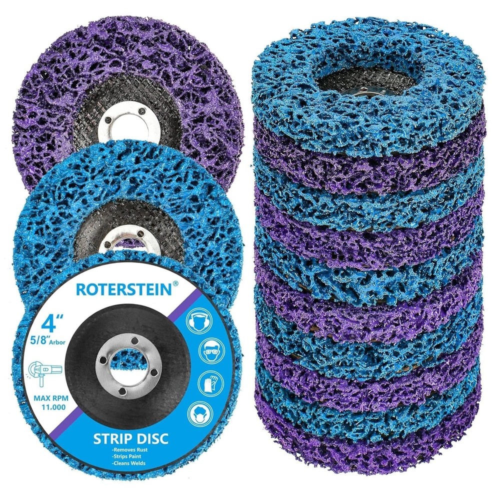 10-Pack 4-Inch Stripping Discs for Angle Grinder - Fast Rust & Paint Removal