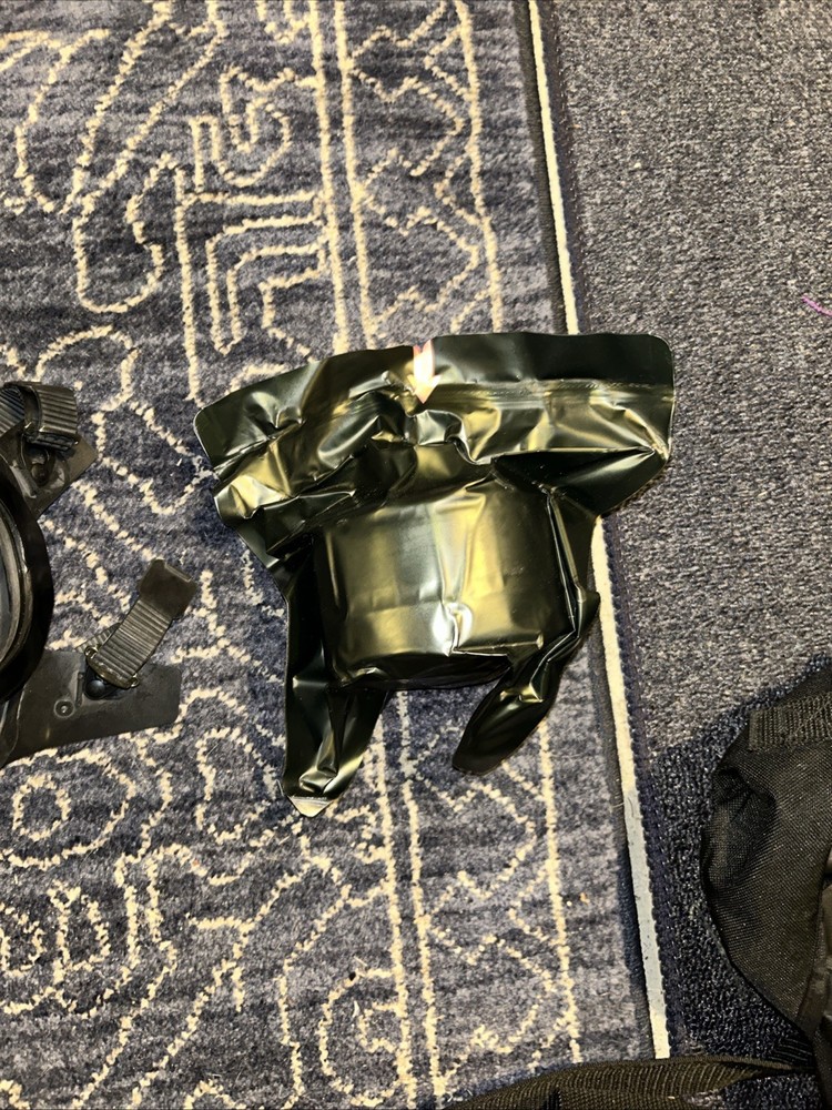 Gas Mask Centered Filter. Packaged Filter And Carrier. Used