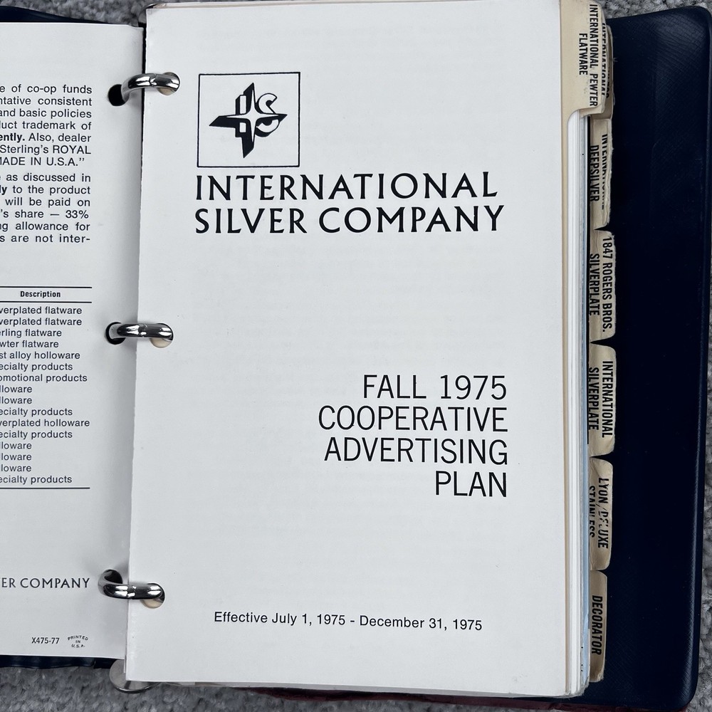 MCM International Silver Company Sales Manual 1975 Advertising Plan Flatware