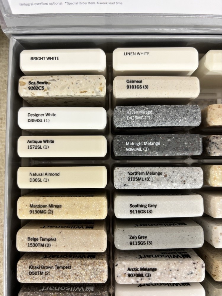 Wilsonart Solid Surface Sample Kit Box Of 76 2x2 Tiles Multicolor 2016