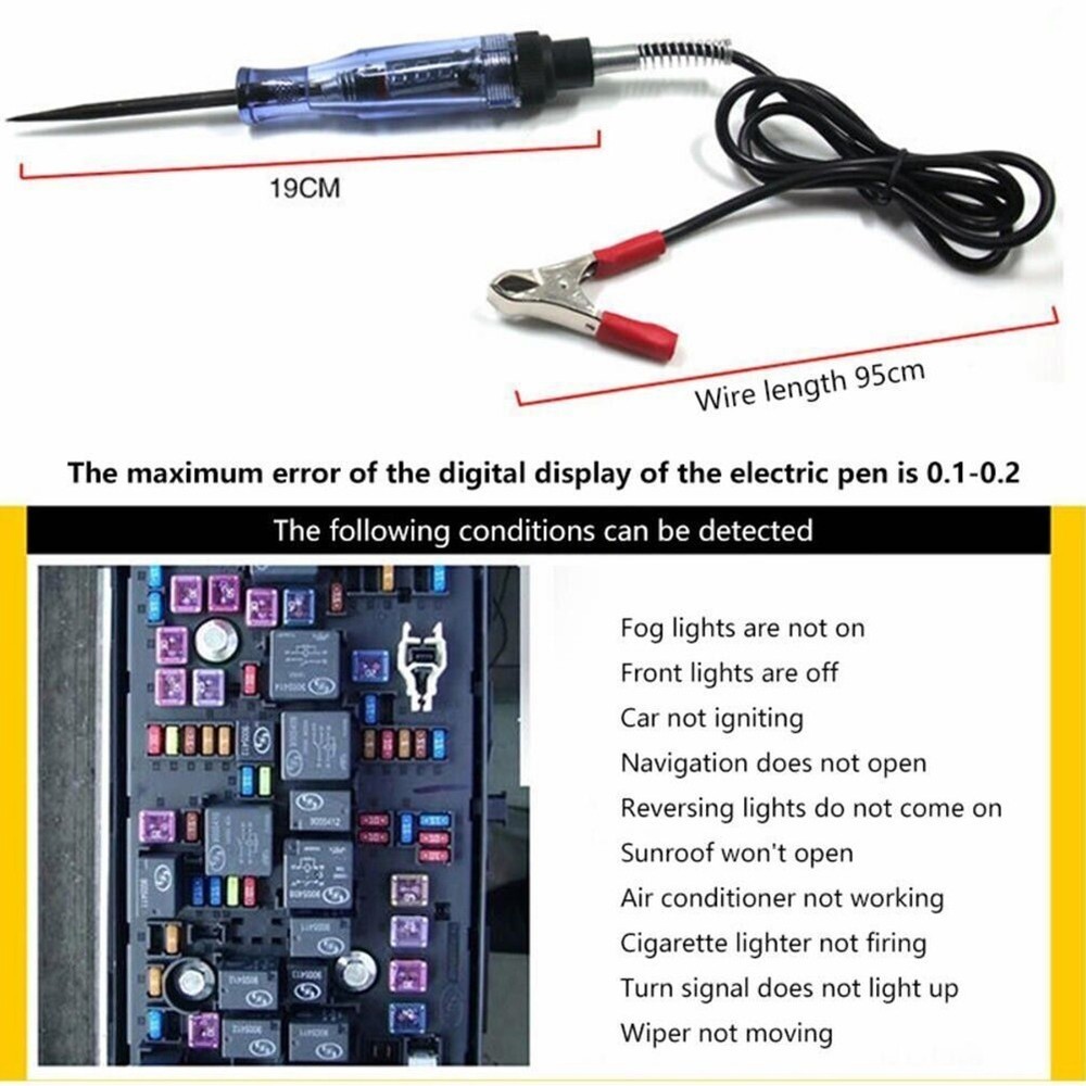 Testing Car Circuit Tester Electrical Electrision LED Light Maintenance