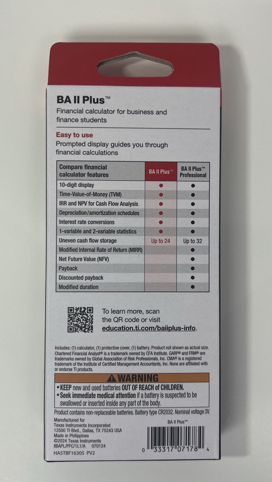 Texas Instruments BA II PLUS Financial Handheld