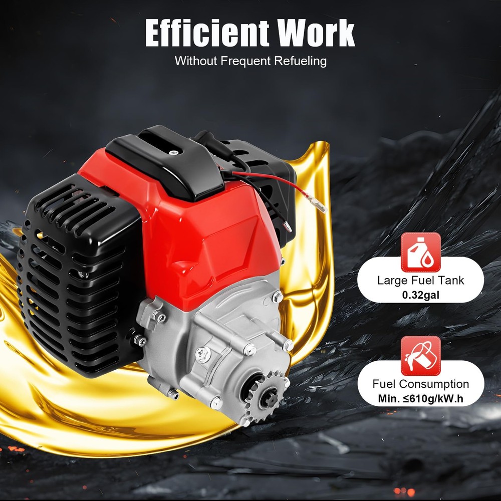 49CC Two Stroke Engine Motor, Single Cylinder Air Cooled Replacement