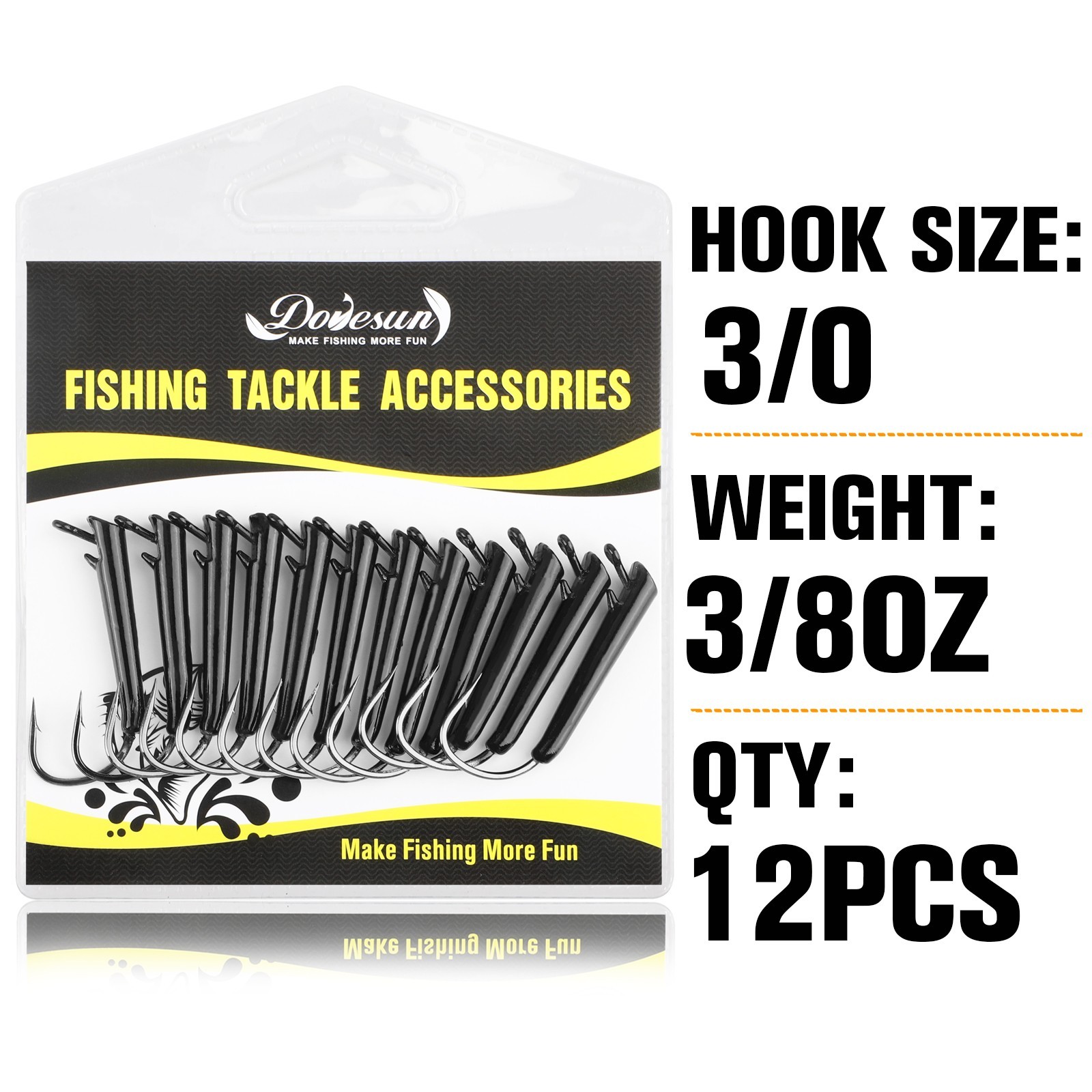 12PCS Dovesun Ozark Rig 3/8oz Hooks Saltwater & Freshwater Bass Rig Fishing Hook