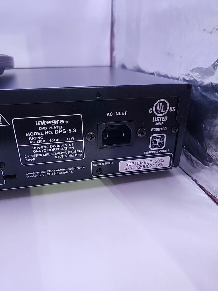 Integra DPS-5.3 DVD Single-Disc Player Progressive Scan w/ Remote Tested Working