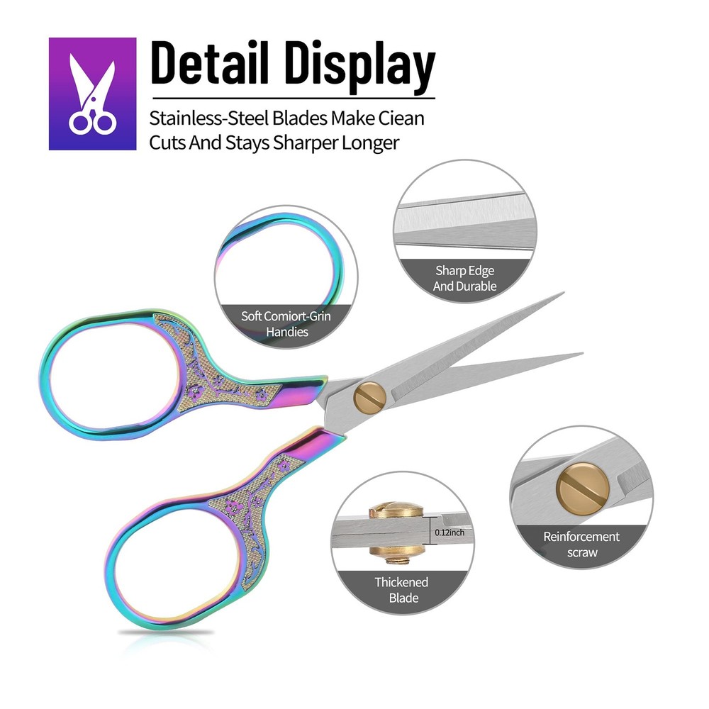 Small sharp scissors-Glexal 5 Inch Precision Scissors-2 Copper & Silver