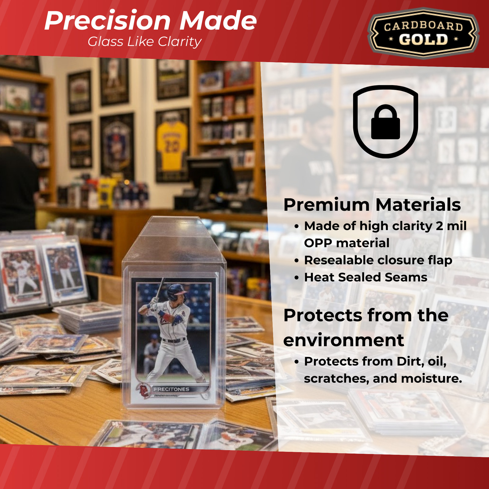 10 Packs 500ct Perfect Fit Sleeves for 20-60 PT Regular 3 X 4 Top-Loaders CBG