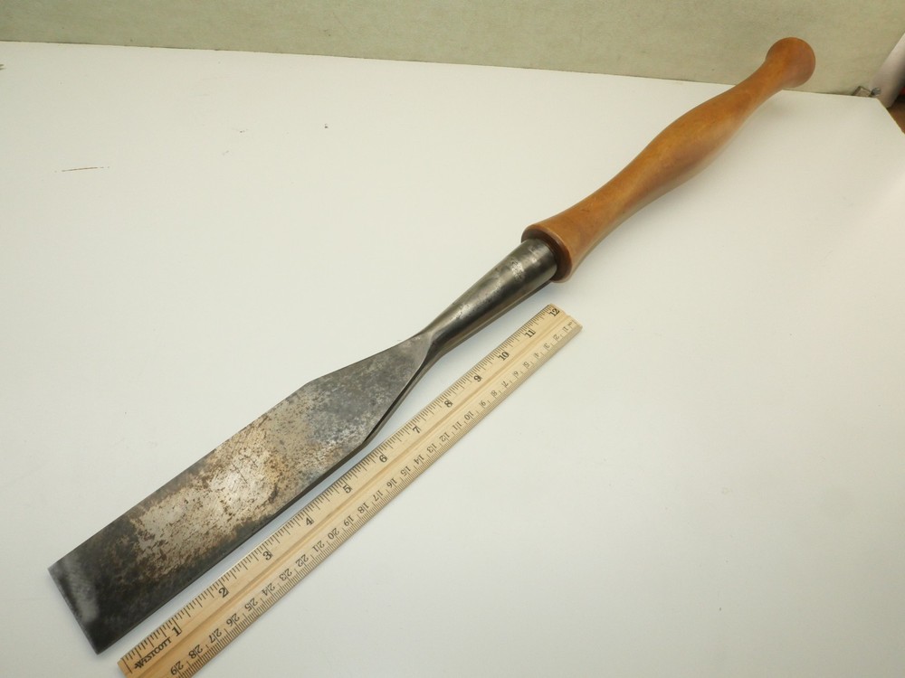 Old tools Large Vintage 2" timber framing slick chisel