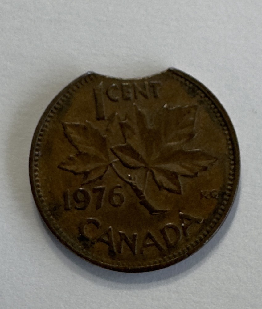 Mint Error - 1976 Canada 1 Cent Struck coin