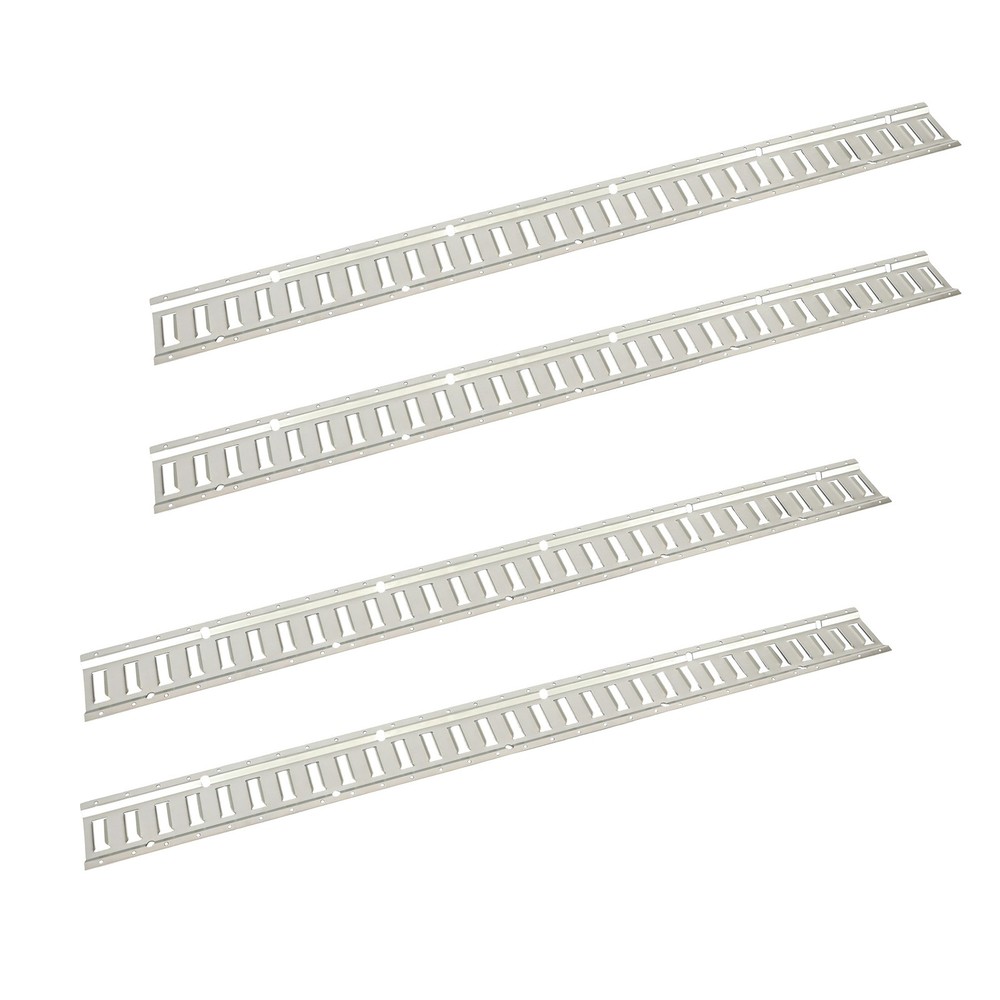 E Track Tie Down Rail Kit Silver Galvanized Carbon Steel Replacement Durable 4pc