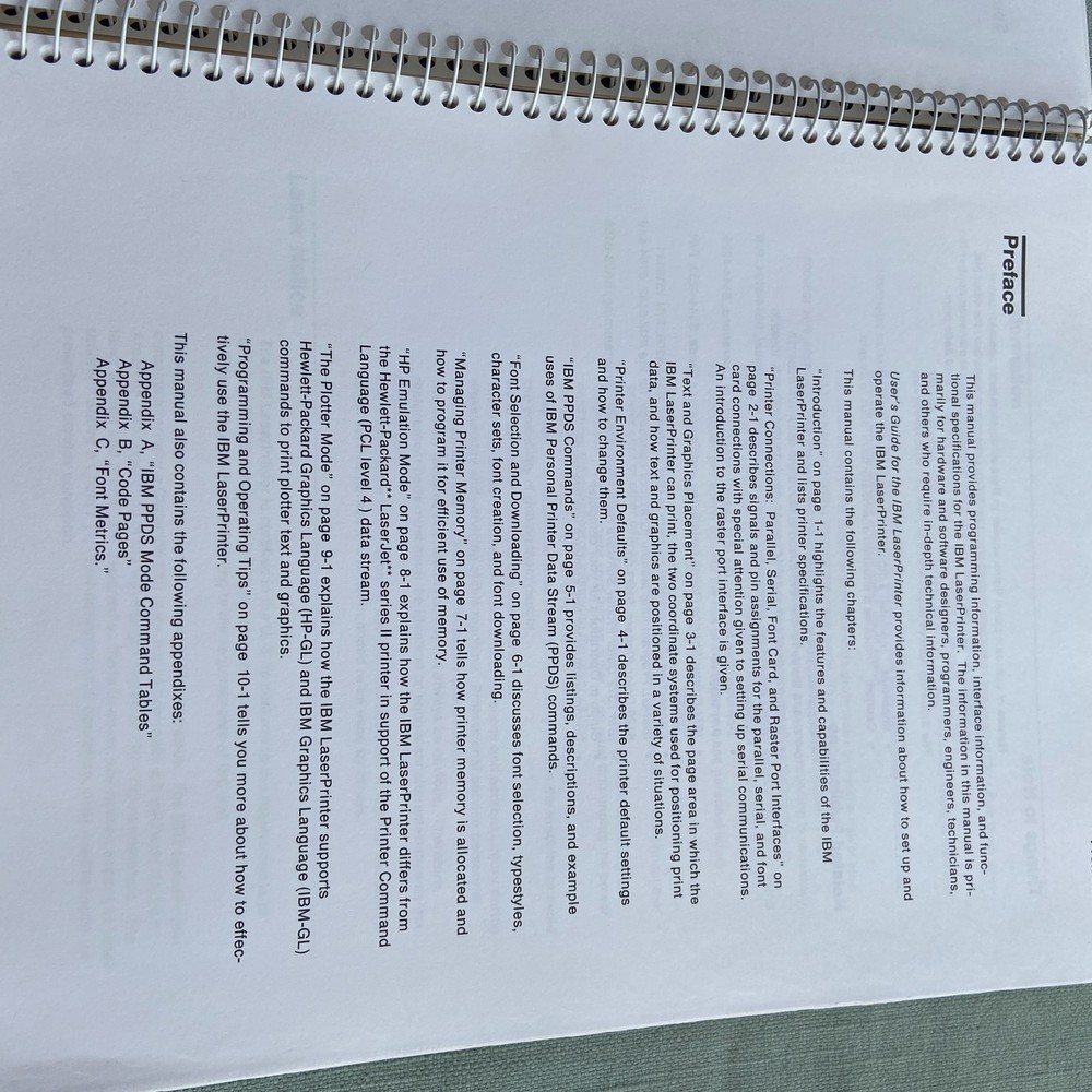 IBM Book Laser Printer Technical Reference 2380 2381 Users Guide Manual 1st Ed.