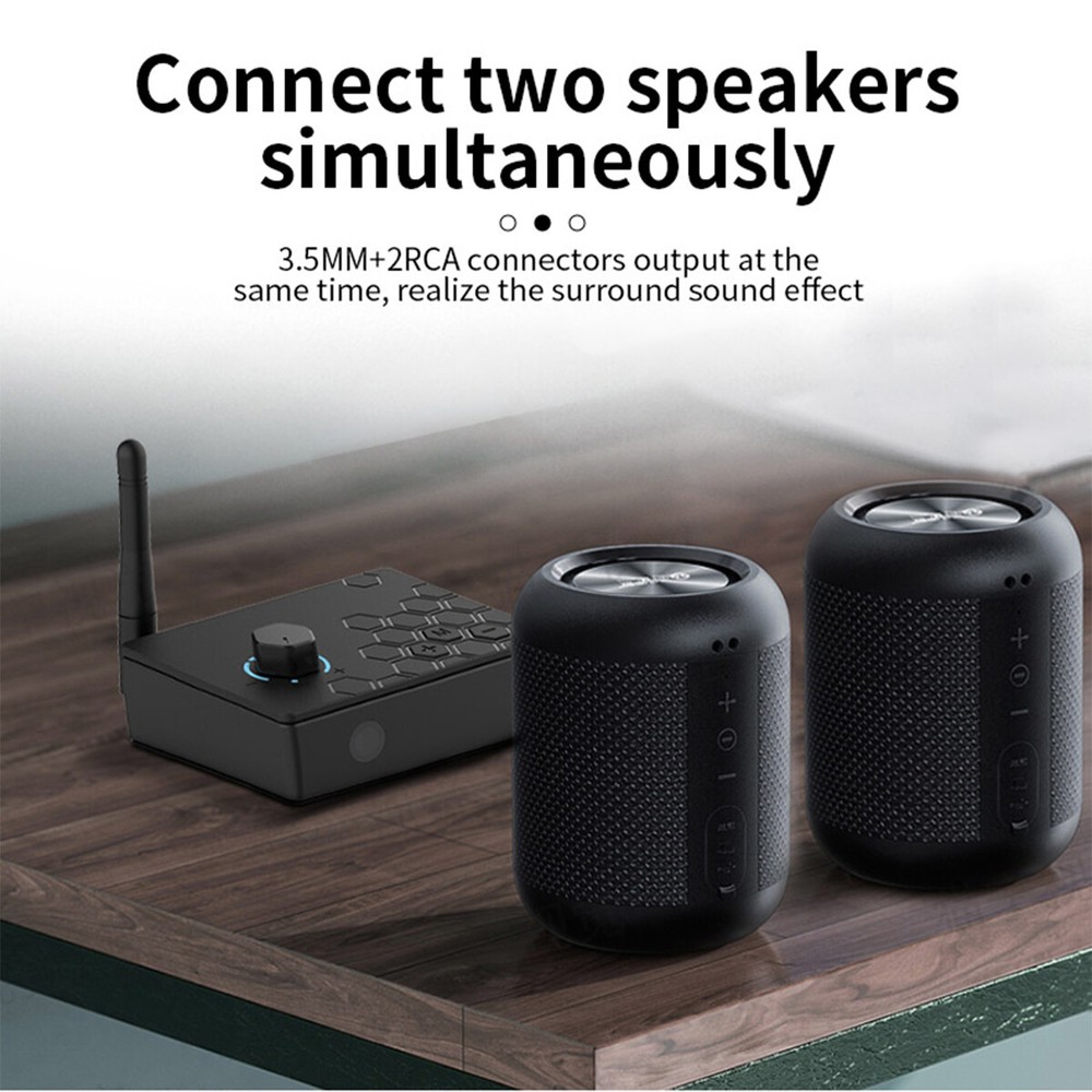 Bluetooth 5.4 Audio Receiver Transmitter FM USB 3.5MM AUX RCA Stereo HIFIAdapter