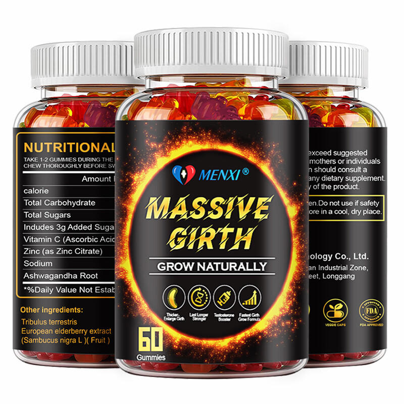 #1 BEST-MALE ENLARGER THICKER LONGER BIGGER 4" GROWTH ENLARGEMENT 120 GUMMIES