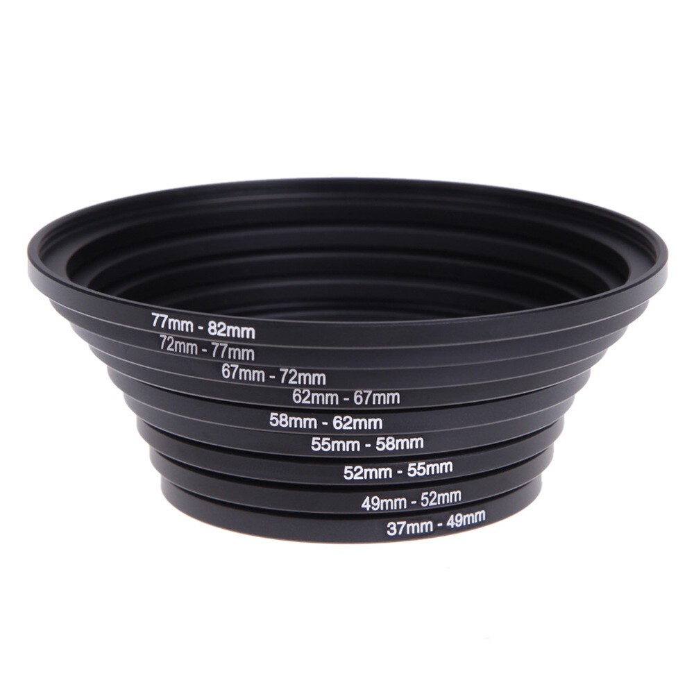 18 pcs Camera Lens Filter Step Up Down Ring Adapter Set 37- 82mm For DSLR Camera