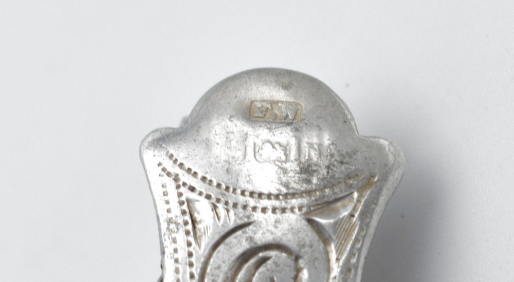 Antique Solid Silver Napkin Clip Art Deco 1937 Pattern Engraved
