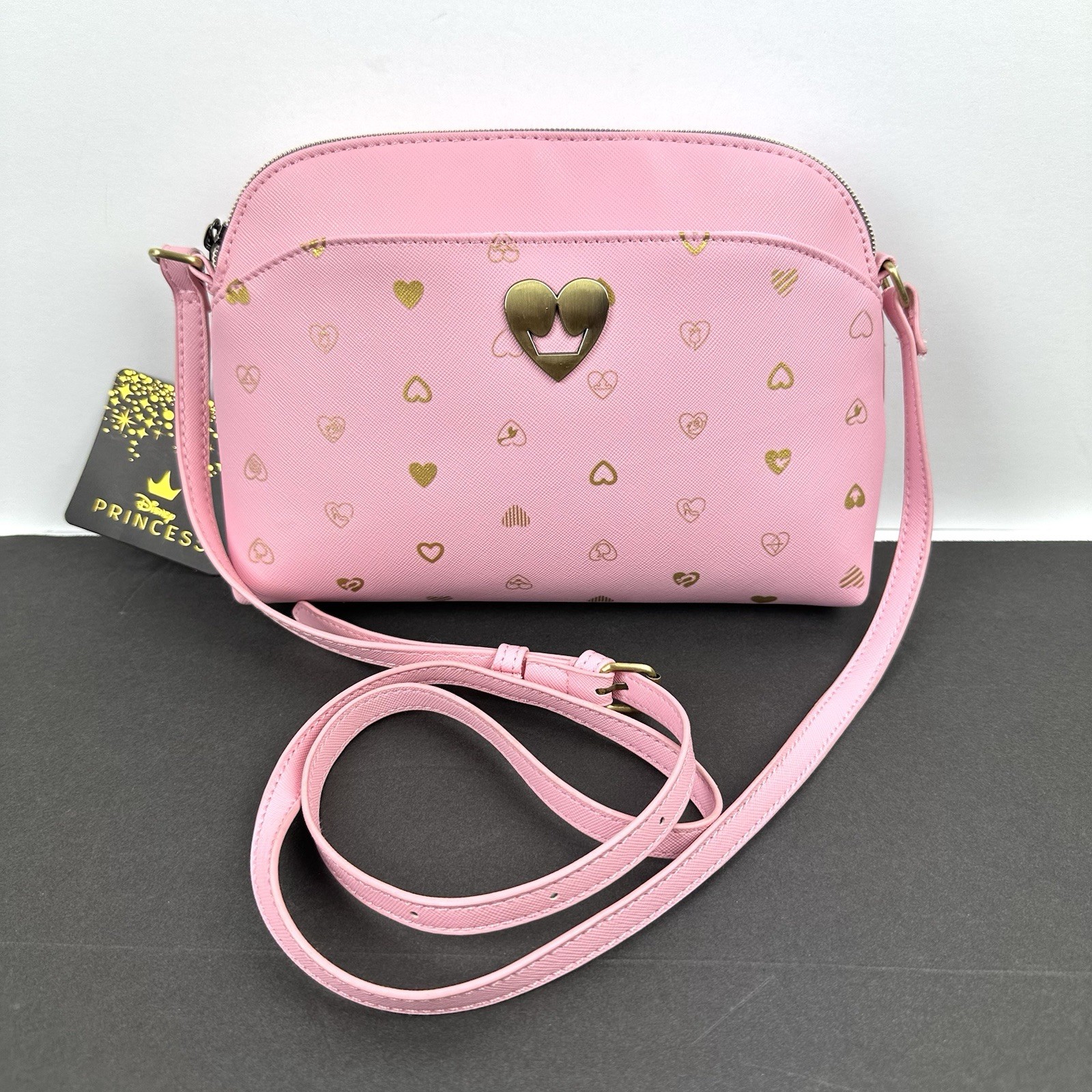 Disney Princess Crossbody Bag Pink Gold Hearts Limited Edition Purse Brand New