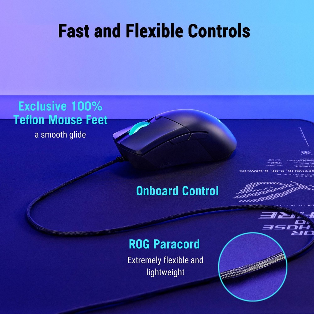 ASUS - ROG Gladius III Core Lightweight Optical Ergonomic Gaming Mouse - Wire...