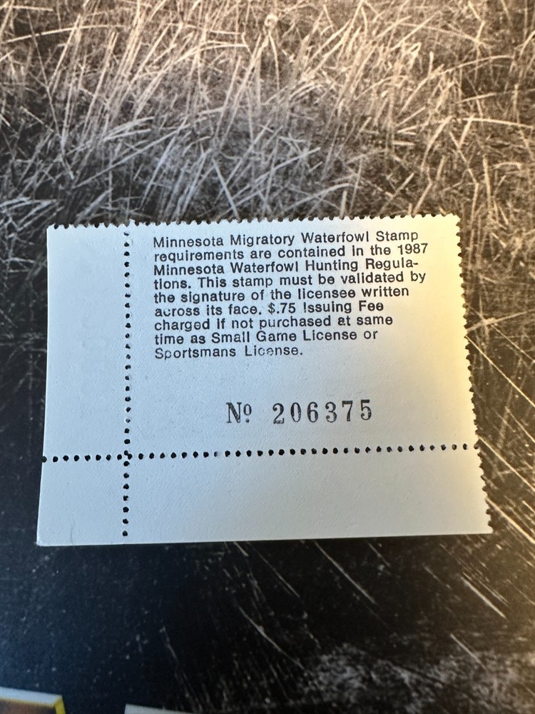 1987 Minnesota State Duck Stamp, B