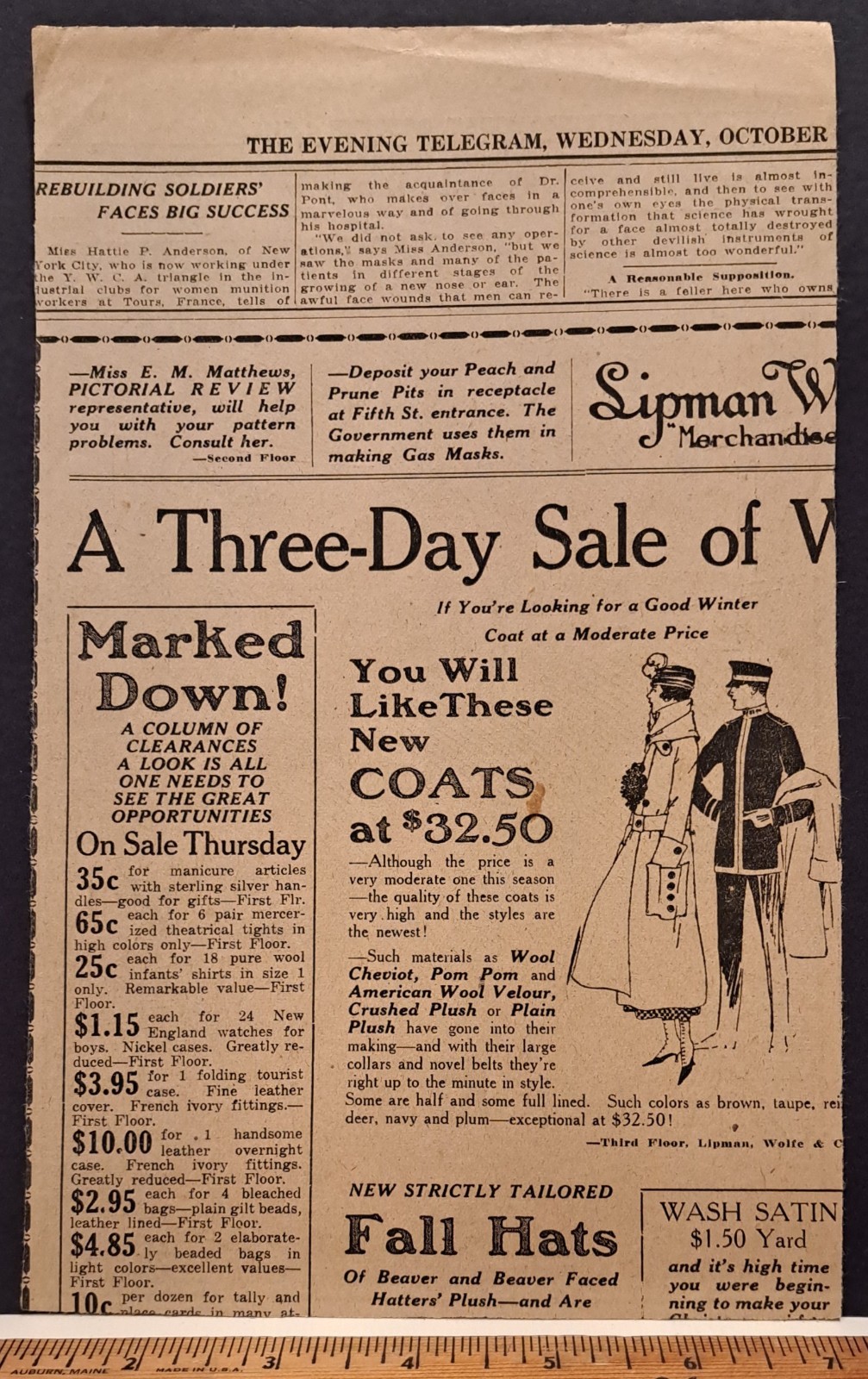 1918 WW I ORIGINAL HAND-DRAWN CARTOON NEAL MCCALL EVENING TELEGRAM PORTLAND OR