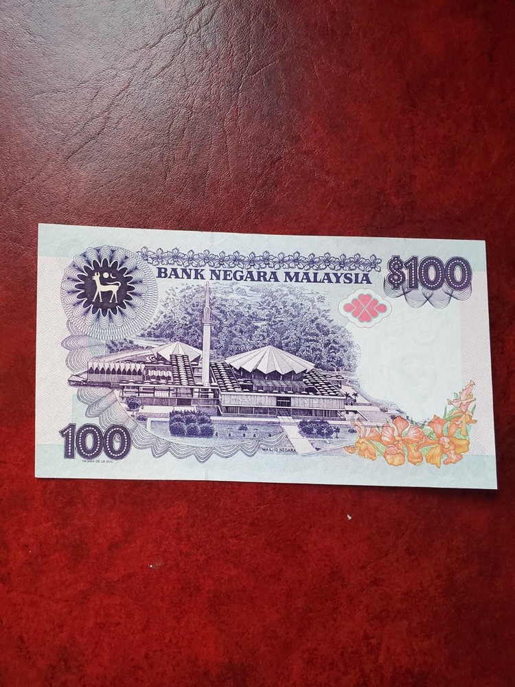 1992 malaysia 100 ringgit banknote