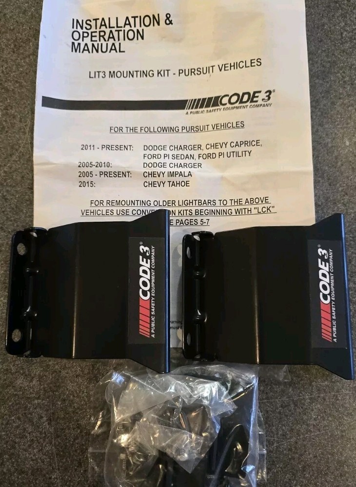 Code3 LightBar Strap kit hook mounting bracket dodge ford chevy 2011+