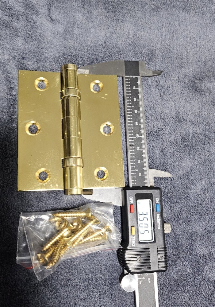 Polished Solid Brass Door Hinge Ball Bearings 3.5"x3 "