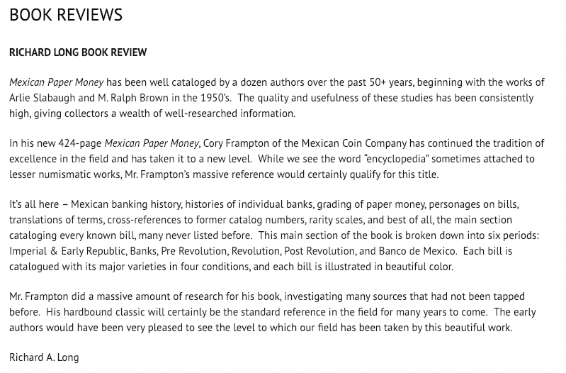 Mexican Paper Money 2010 Hard Cover - High Resolution / Full Color