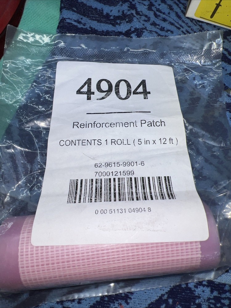 3M 04904 Reinforcement Patch, 12 ft x 5 in Roll, Plastic, White