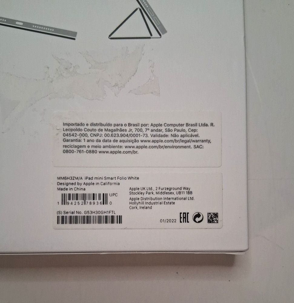 Apple Smart Folio for iPad mini 6th Gen. - White New