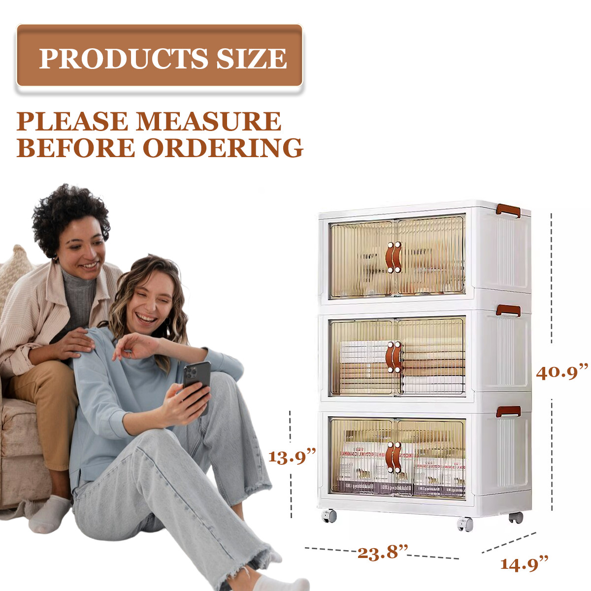 Large Stackable Collapsible Storage Bins with Wheels Lids for home bedroom