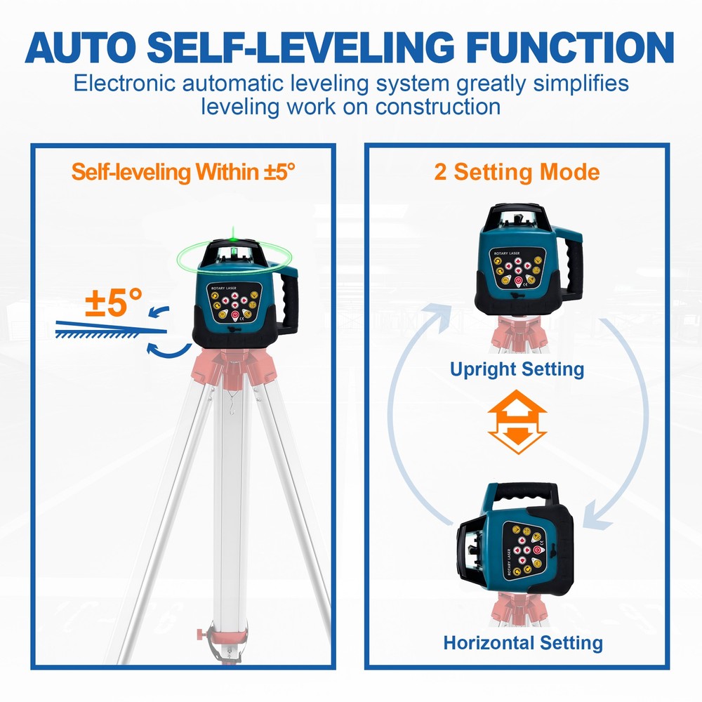 500M Range 360 Self-leveling Rotary/ Rotating Green Laser Level Kit