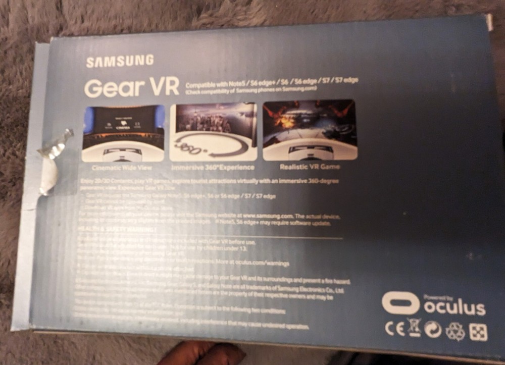 Samsung Oculus Vr Gear Headset In Box