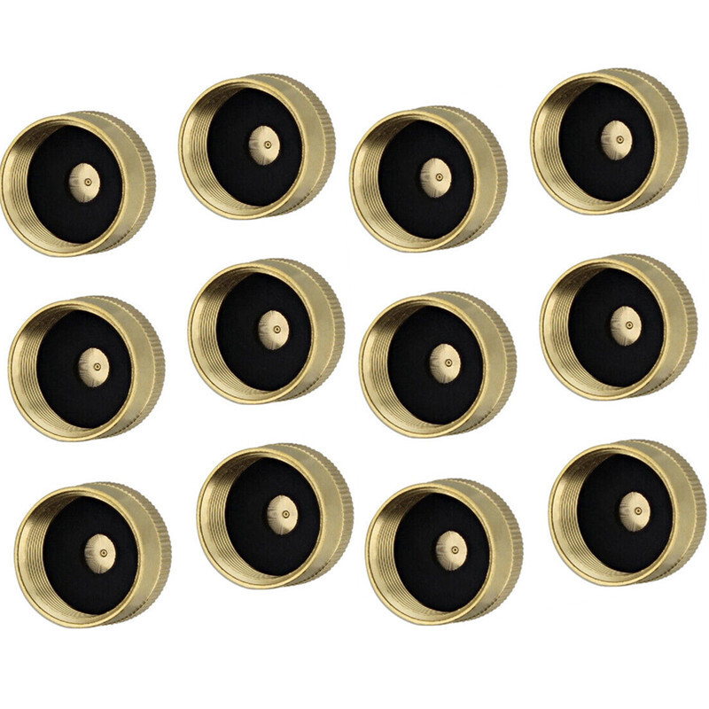18 PACK 1LB Gas Refill Propane Bottle Cap Tank Threaded Valve Covers Solid Brass