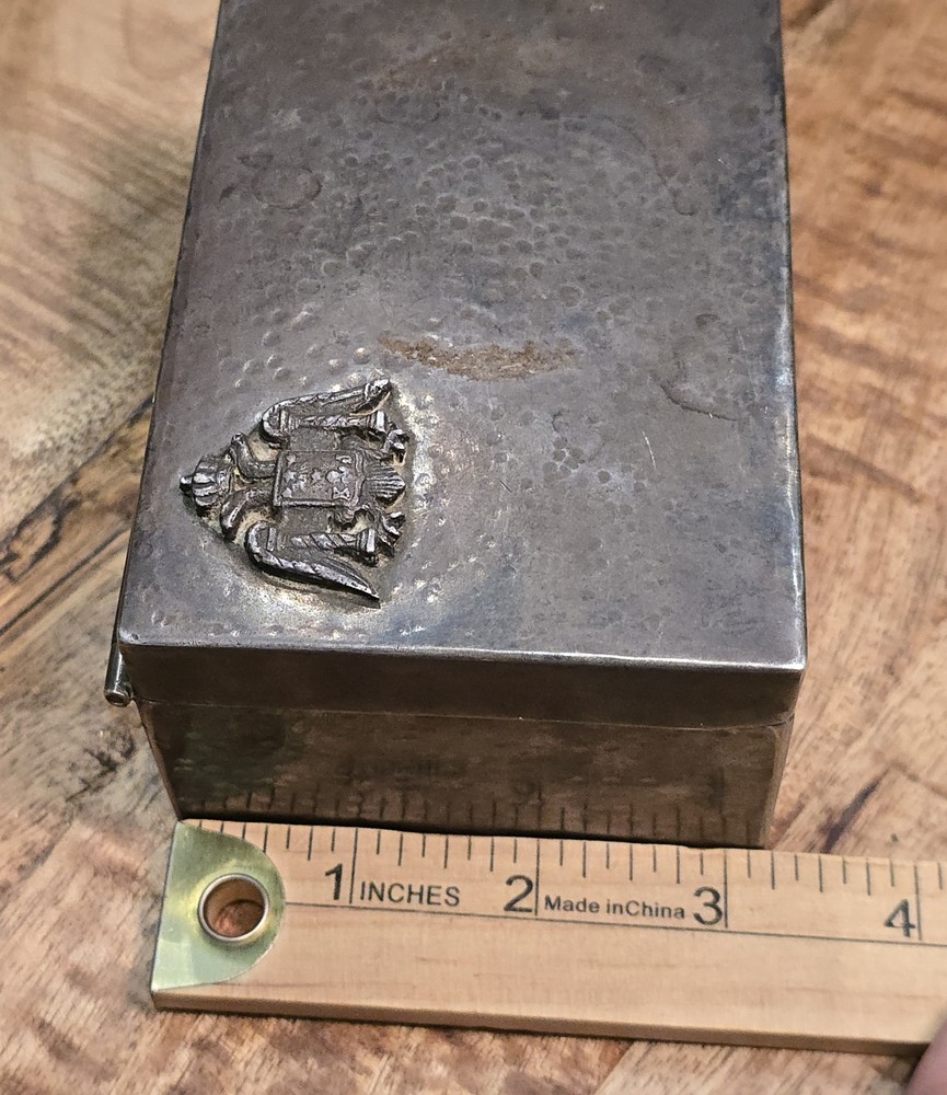 440 gm Solid Silver Antique Hinged Silver Box Snuff Cigarettes 90%