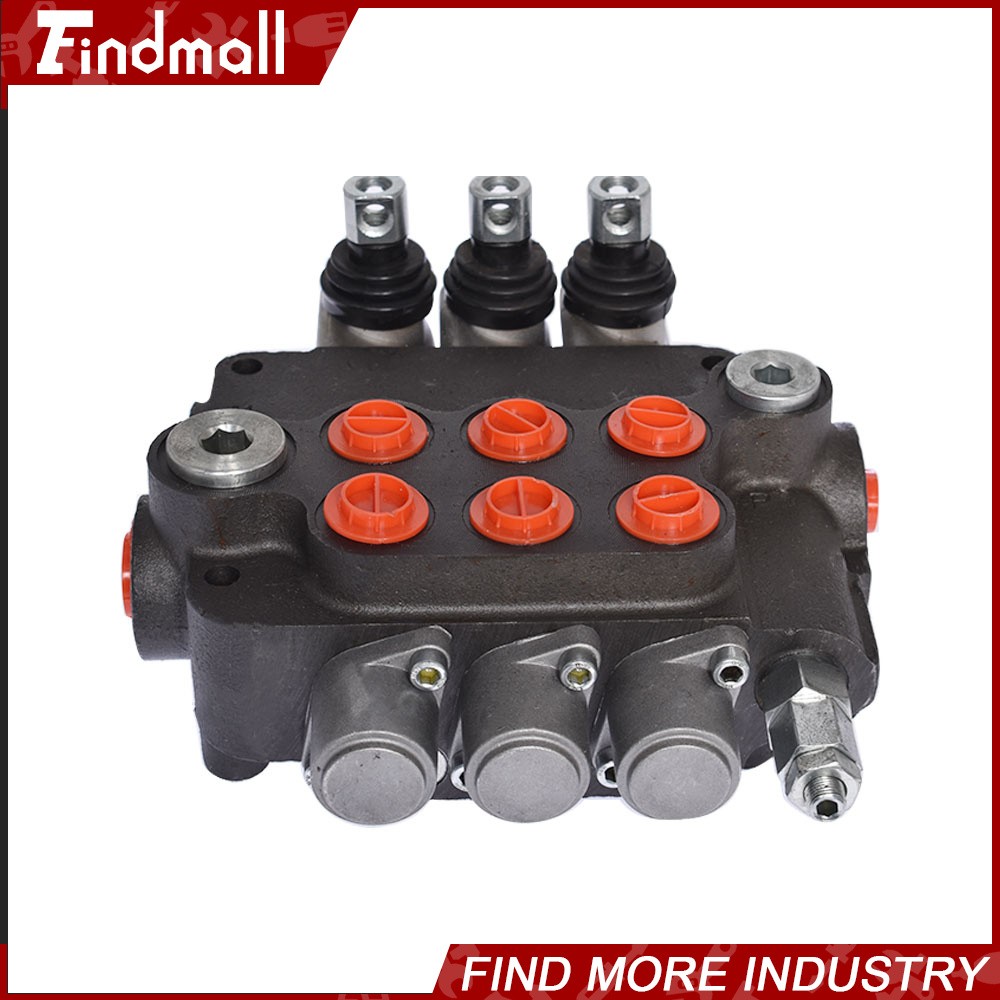 3 Spool 21 GPM Hydraulic Monoblock Double Acting Control Valve SAE Ports NEW