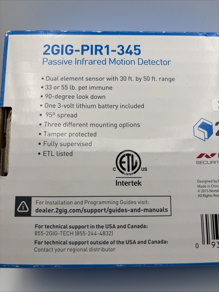 2GIG-PIR1-345 Wireless Passive Infrared Motion Sensor NEW
