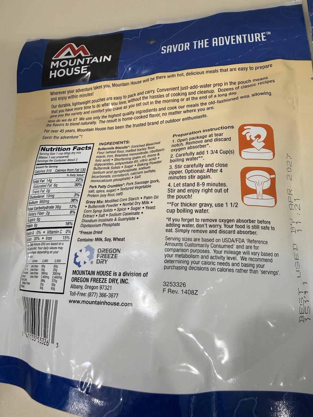 Mountain House Freeze Dried Meals Lot of 7 Camping Survival Food EXP 2027 MRE