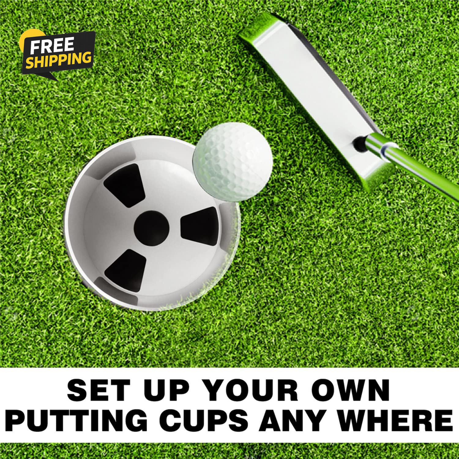 2PCS Golf Hole Cup,Abs Ivory White Plastic Golf Cups,Dimension 4" Depth,Diameter