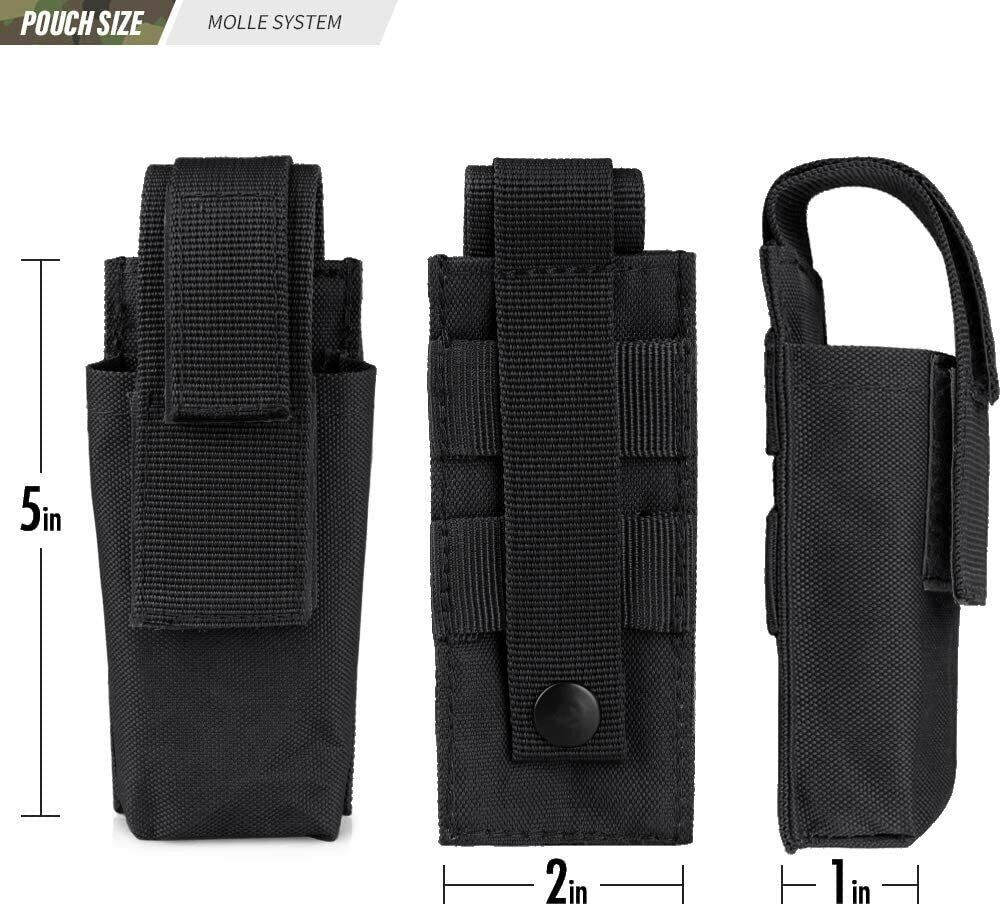 Tactical Molle Flashlight Holder Belt Holster Flashlight Pouch Torch Carry Case
