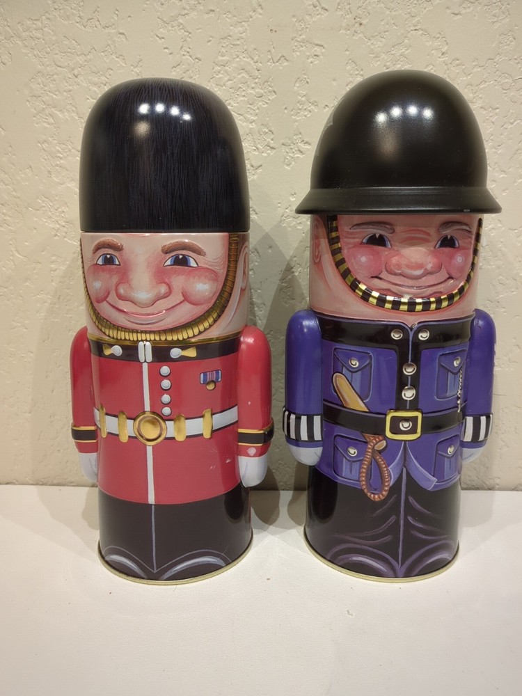 2 EMPTY Collectable Tin Container Display