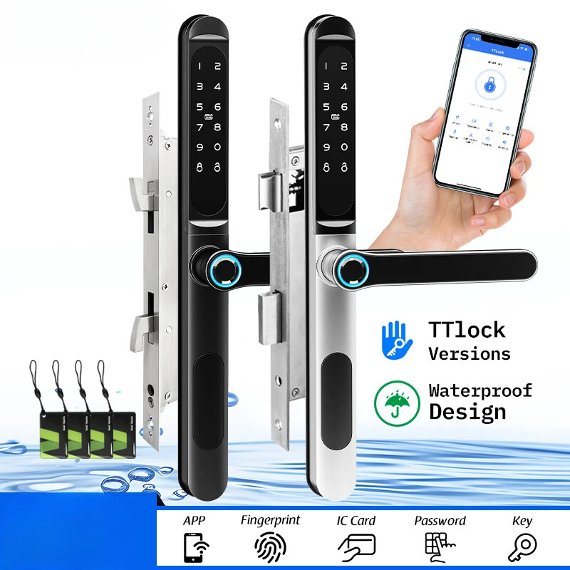Waterproof Fingerprint Bluetooth RFID Code Keyless Electronic Smart Door Locks