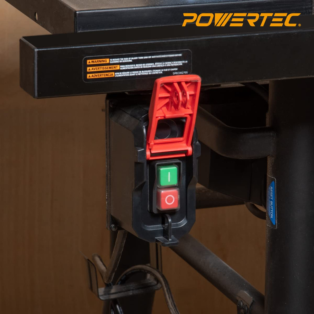 POWERTEC 120V Magnetic On/Off Switch, 1/2HP Push Button Switch Easy Contact for