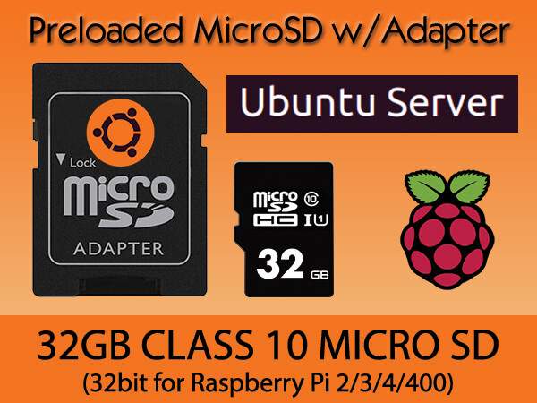 UBUNTU DESKTOP / SERVER for Raspberry Pi PreLoaded Micro SD