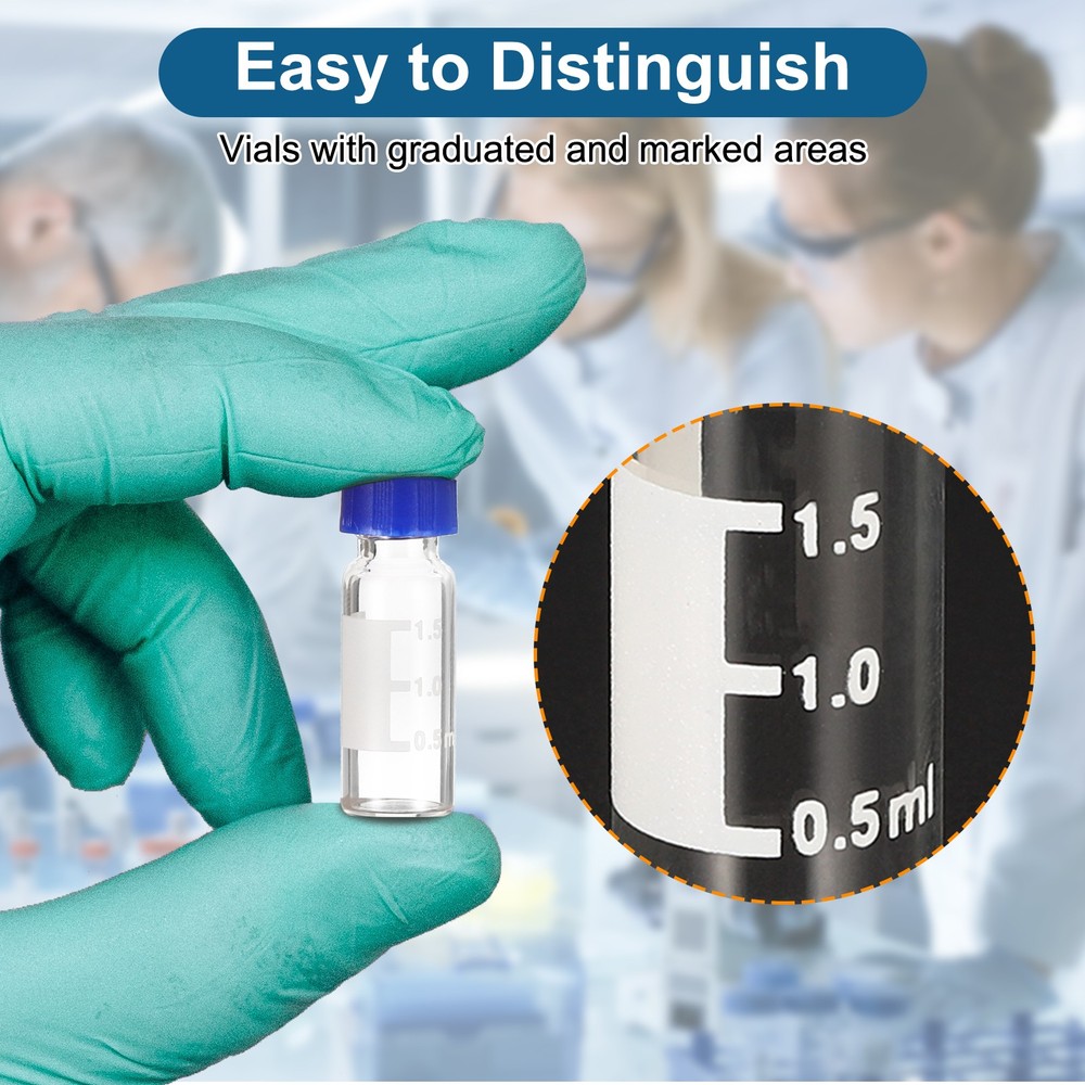 2ml Vial Self-Sampler, 1000pcs Red Patch PTFE & White Silicone Sets