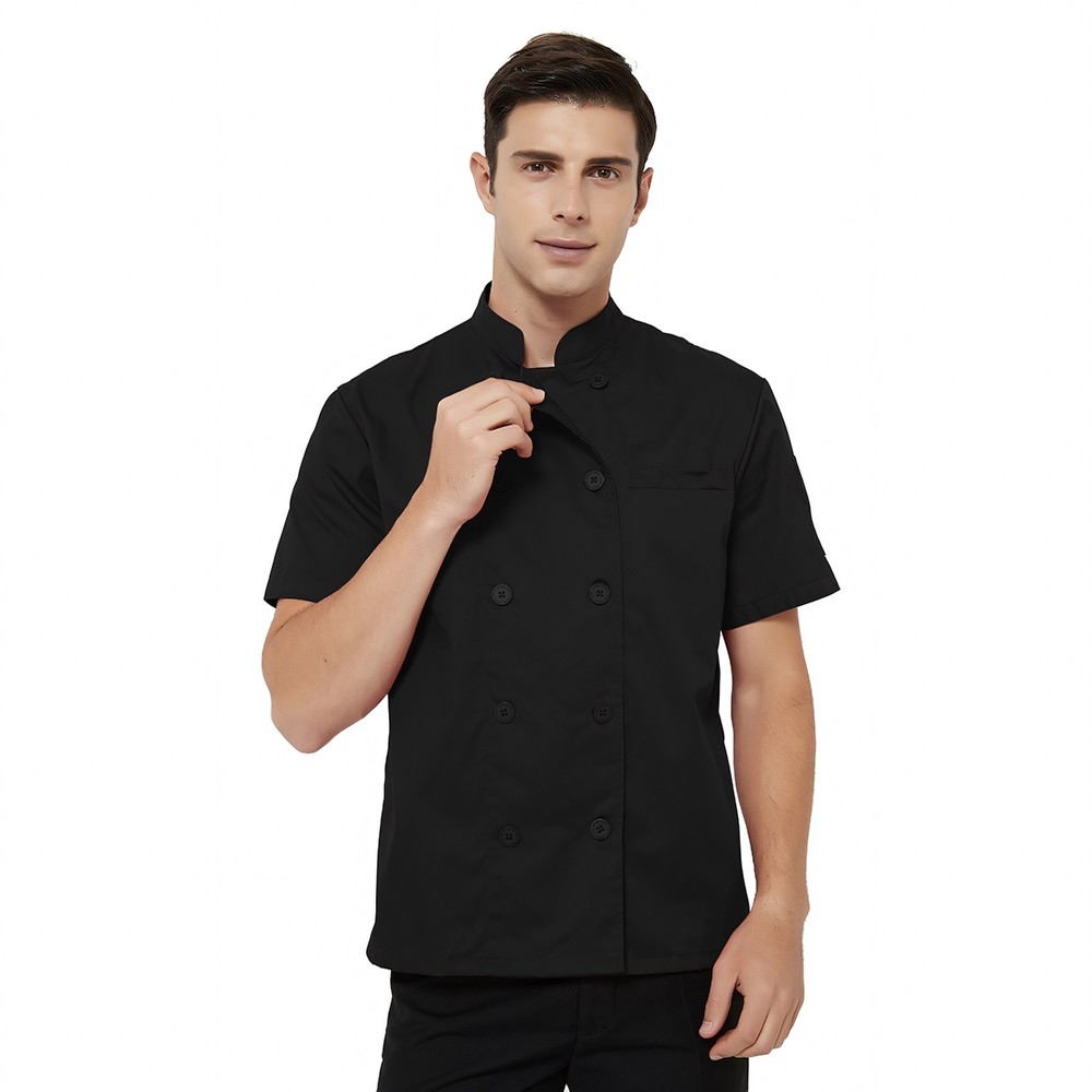 TOPTIE Short Sleeve Chef Coat Jacket Lightweight Button Chef Uniform